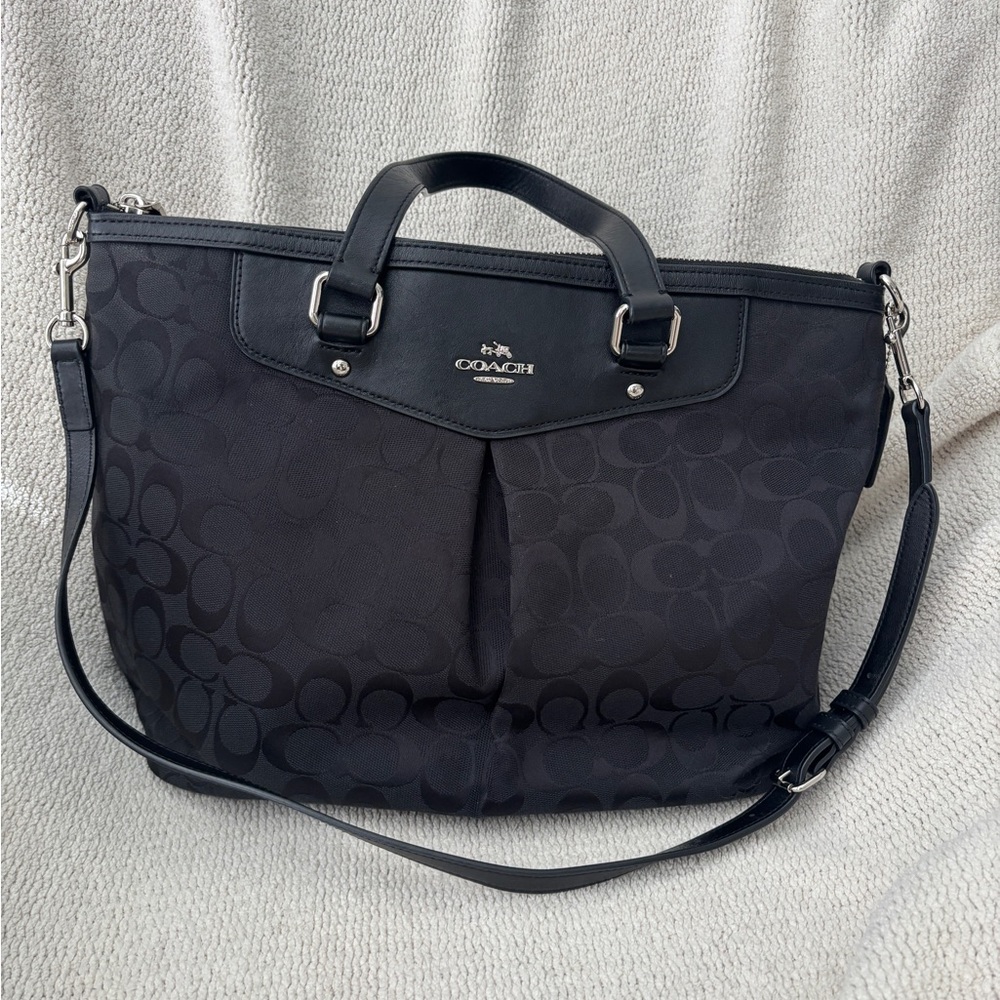 Coach Black Signature Tote